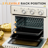 HOMCOM 7-in-1 20L Toaster Oven Air Fryer 4-Slice 1400W Timer 90-230℃ 360°