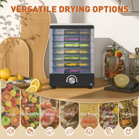 HOMCOM Food Dehydrator 7 Tray Stainless Steel Hot Air Dryer 40-70°C Fruit Meat White