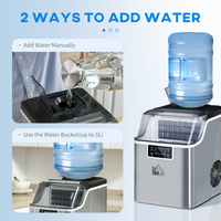 HOMCOM Countertop Ice Maker Machine, 20kg/24h, 3.2L LCD, Self-Clean, 20 Ice Cubes