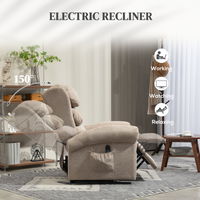 HOMCOM Power Lift Recliner Chair Elderly Remote Control Khaki 150° 135kg