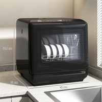 HOMCOM Countertop Dishwasher 4 Place Settings Dual Water Supply 6 Programs Black