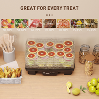 HOMCOM 6-Tray Food Dehydrator Machine, 40–70°C Fruit Meat Veg Dryer, Black