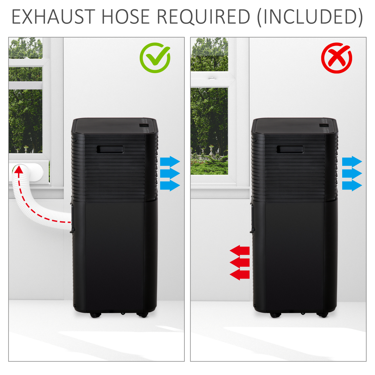 5000 BTU Portable Air Conditioner 4-in-1 4 Modes LED Timer Remote R290 HOMCOM
