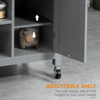 Kitchen Trolley Utility Cart on Wheels Grey with Drawer & Open Shelf Storage