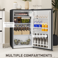 HOMCOM 91L Freestanding Under-Counter Mini Fridge w/ Salad Drawer, Silver