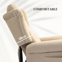 HOMCOM Power Lift Recliner Armchair Wingback Button Tufted Beige 135kg Electric Lift