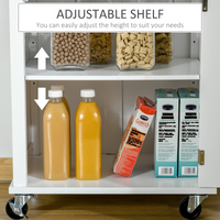 Rolling Kitchen Cart Storage Trolley with Drawer Towel Rail White UK