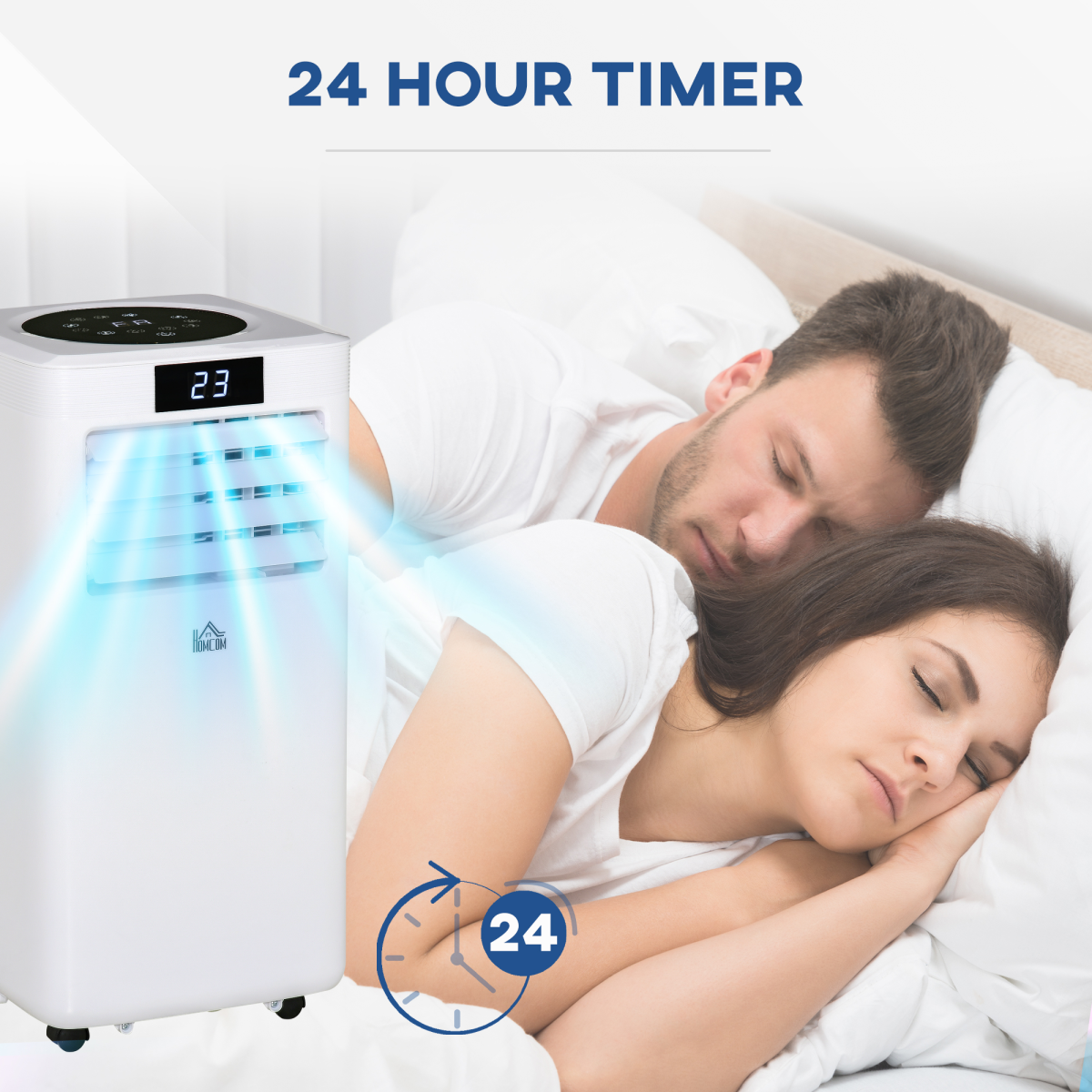 HOMCOM 10000BTU Portable Air Conditioner AC Unit with Remote & Timer Wheels UK