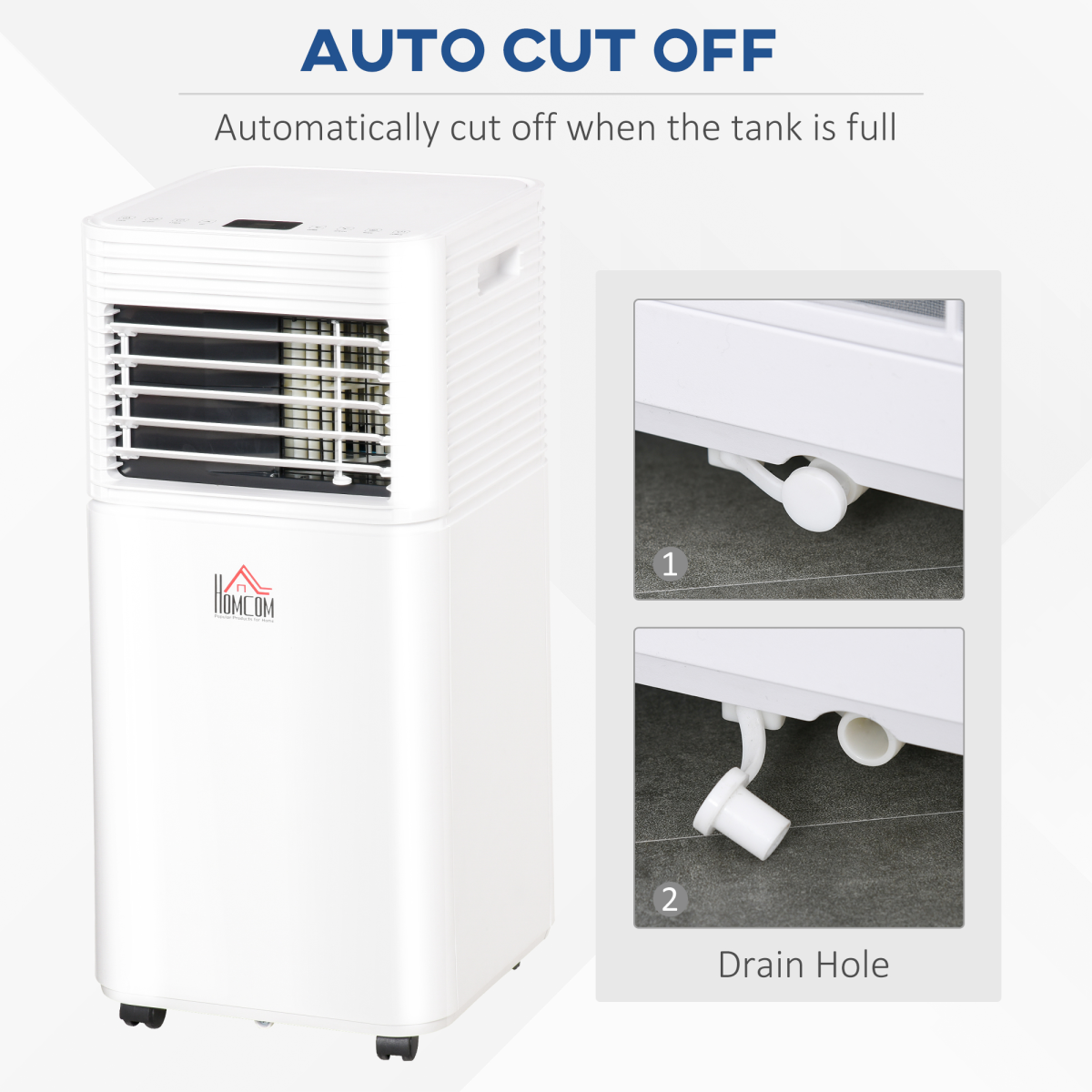 HOMCOM 9000BTU Portable Air Conditioner 4-in-1 Dehumidify Cooling LED Timer Remote