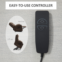 HOMCOM Heavy Duty Riser Recliner Lift Chair for Elderly, Remote, Brown 150kg