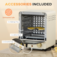 HOMCOM 15L Convection Mini Oven Toaster, 60–230°C Timer, Glass Door & Tray Kit