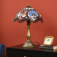HOMCOM Stained Glass Table Lamp Antique Sunflower E27 Bulb Not Included 48cm