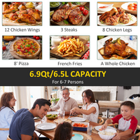 HOMCOM 1700W Air Fryer 6.5L Digital Timer LED Low Fat Rapid Air Fryer Oven