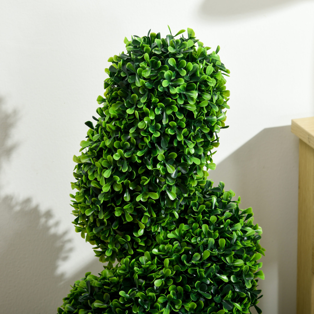 HOMCOM Set of 2 Artificial Boxwood Topiary Spiral Trees in Pots, 90cm