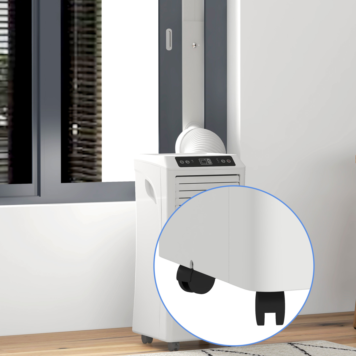 HOMCOM 1080W Portable Mobile Air Conditioner Dehumidifier Fan w RC 24hr Timer