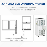 HOMCOM 10000BTU Portable Air Conditioner AC Unit with Remote & Timer Wheels UK