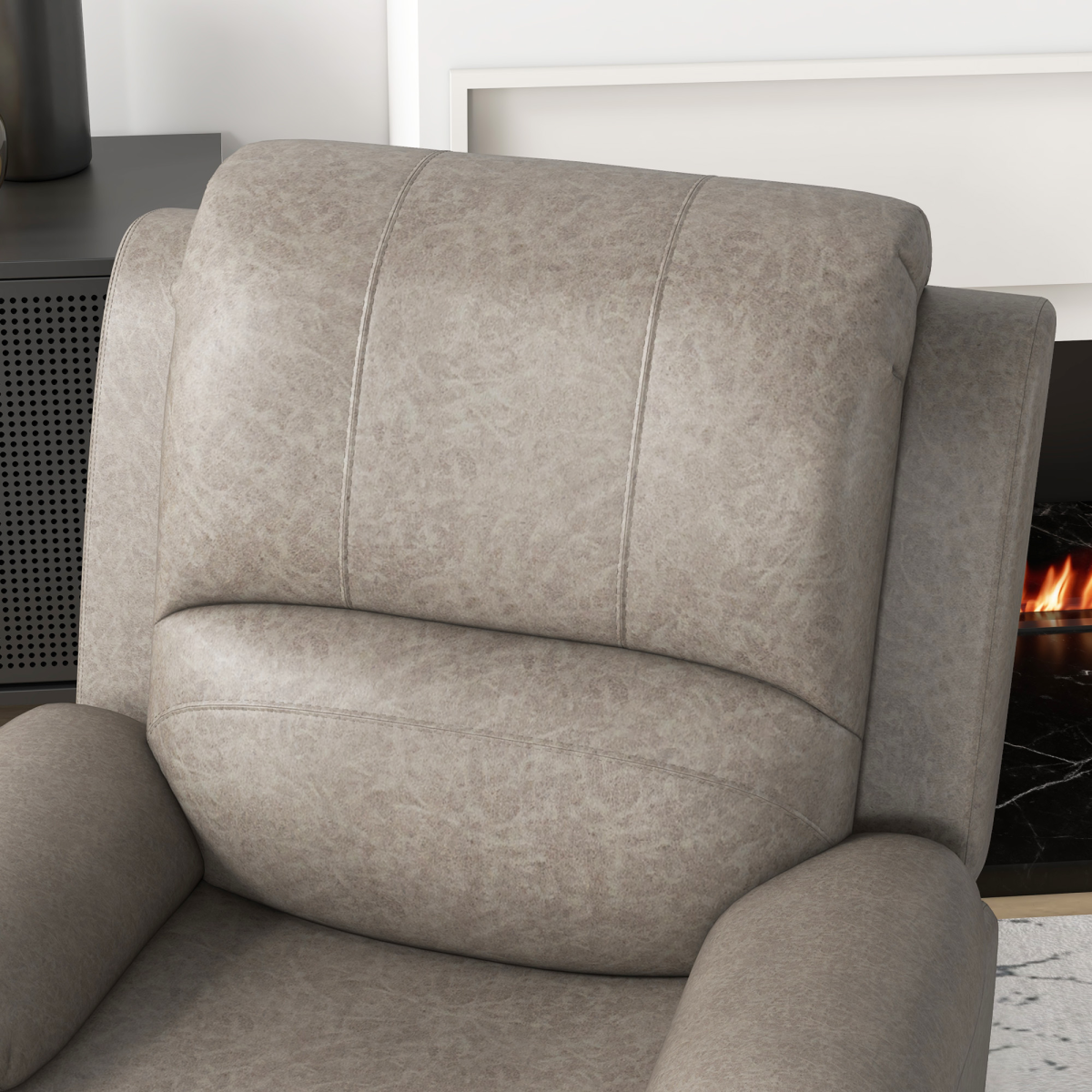 HOMCOM Faux Leather Recliner Armchair with Cup Holders, 135° Manual UK, 150kg