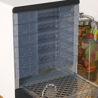 HOMCOM Food Dehydrator 7 Tray Stainless Steel Hot Air Dryer 40-70°C Fruit Meat White