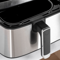 HOMCOM Dual Zone Air Fryer 8.5L, SYNCFinish, 8 Presets, 2700W, Black/Silver