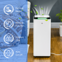 HOMCOM 16L/Day Protable Quiet Air Dehumidifier with Purifier, Timer, 5 Modes