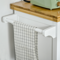 Rolling Kitchen Cart Storage Trolley with Drawer Towel Rail White UK