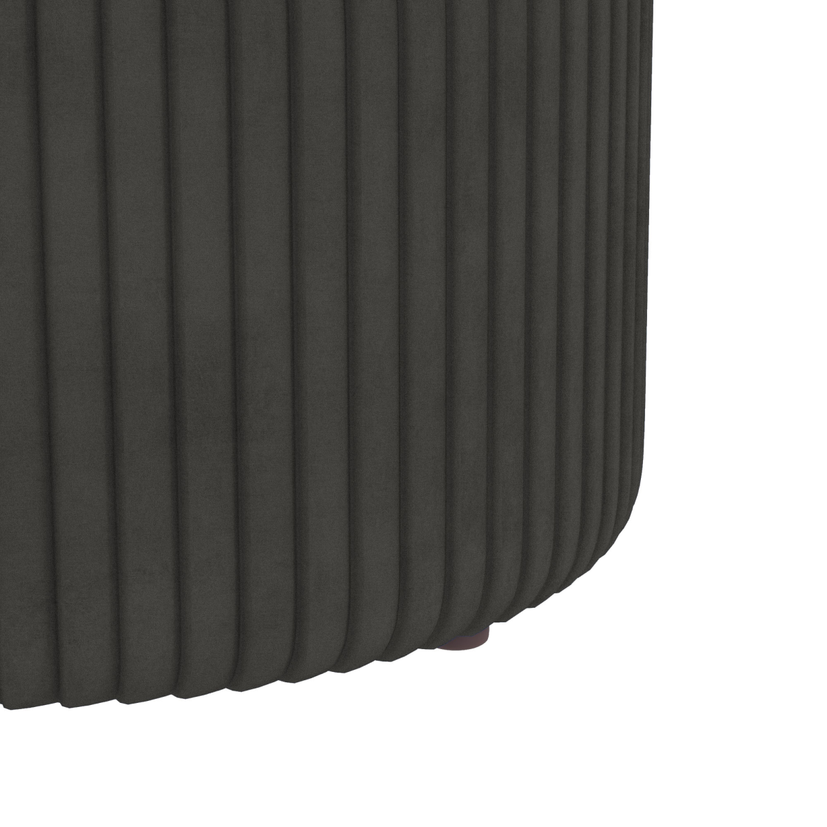 HOMCOM Grey Round Storage Pouffe Footstool Cushioned Top Hidden Space Velvet UK