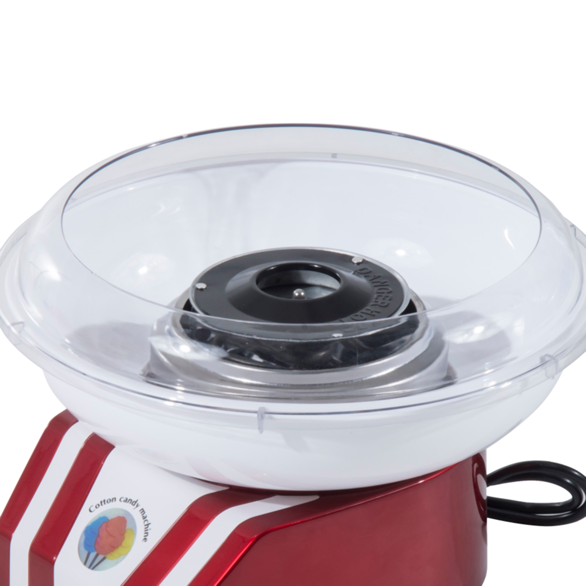 Candy Floss Machine 450W Stainless Steel Red/White 10 Bamboo Sticks UK Plug