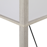4-Tier Floor Lamp, Floor Light with Storage Shelf White and Oak 3-Tier