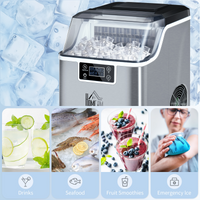HOMCOM Countertop Ice Maker Machine, 20kg/24h, 3.2L LCD, Self-Clean, 20 Ice Cubes