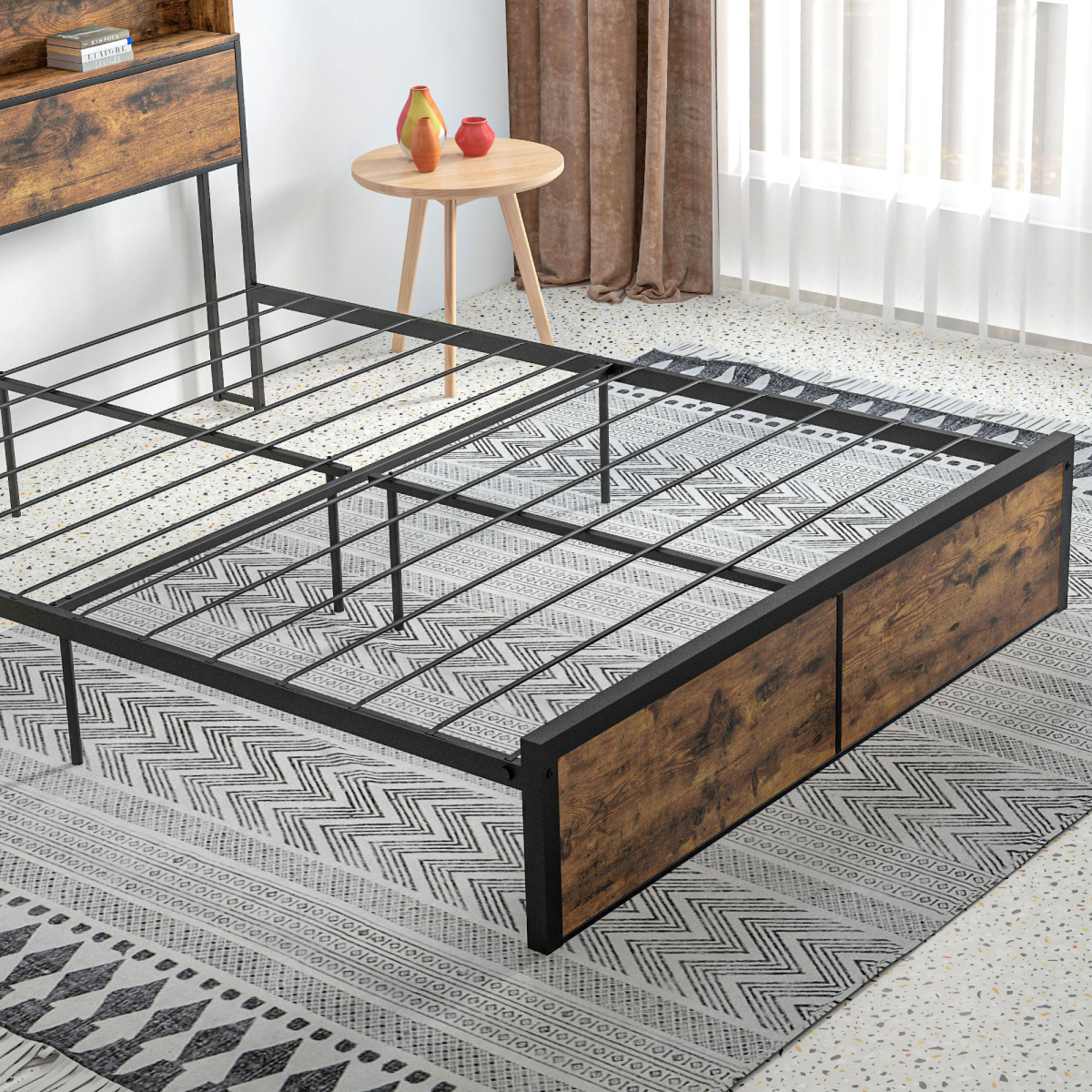 HOMCOM King Bed Frame 5.2FT with Storage Headboard & Under Bed Storage