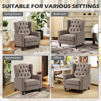 HOMCOM Brown Marble Effect Manual Reclining Armchair w Footrest Studs 150kg