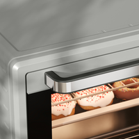 HOMCOM 21L Mini Electric Oven Grill, Adjustable Temp 100-230°C, 1400W Silver