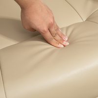 HOMCOM Ergonomic Recliner Office Chair PU Leather Lounger 145° Cream 120kg