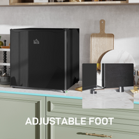 HOMCOM 46L Tabletop Mini Fridge with Chiller Box, Adjustable 0-8℃, Black