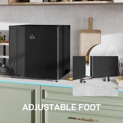 HOMCOM 46L Tabletop Mini Fridge with Chiller Box, Adjustable 0-8℃, Black