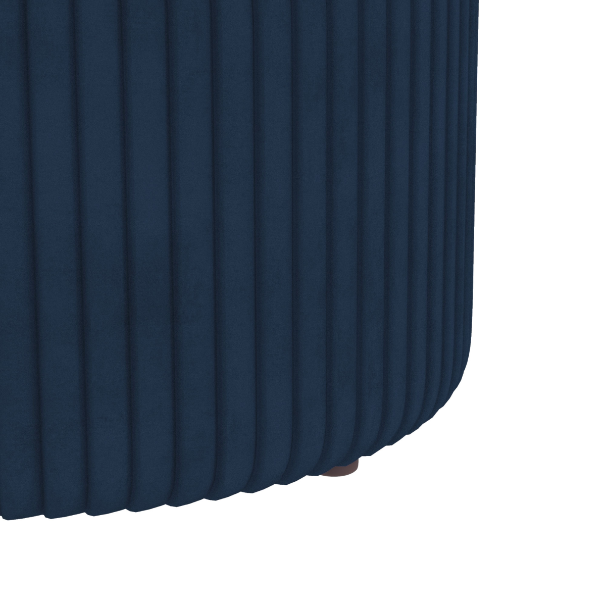 HOMCOM Dark Blue Round Storage Pouffe Footstool, Cushioned Top, Velvet, UK