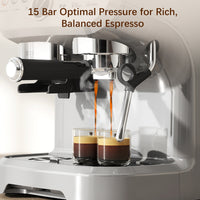 HOMCOM Espresso Machine with Bean Grinder & Steam Wand, 15 Bar, Silver
