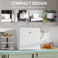 HOMCOM 46L Table Top Mini Fridge Countertop w Chiller Box 0–8°C Cream UK