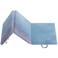 HOMCOM 6FT Foldable Gymnastics Mat, Tri-Fold 2" Thick Crash Mat, Blue