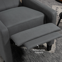 HOMCOM Button Tufted Microfibre Recliner Armchair with Push Back 135° Grey