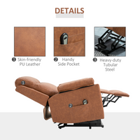 HOMCOM Electric Power Lift Chair Riser Recliner w/ Remote Control Brown 120kg