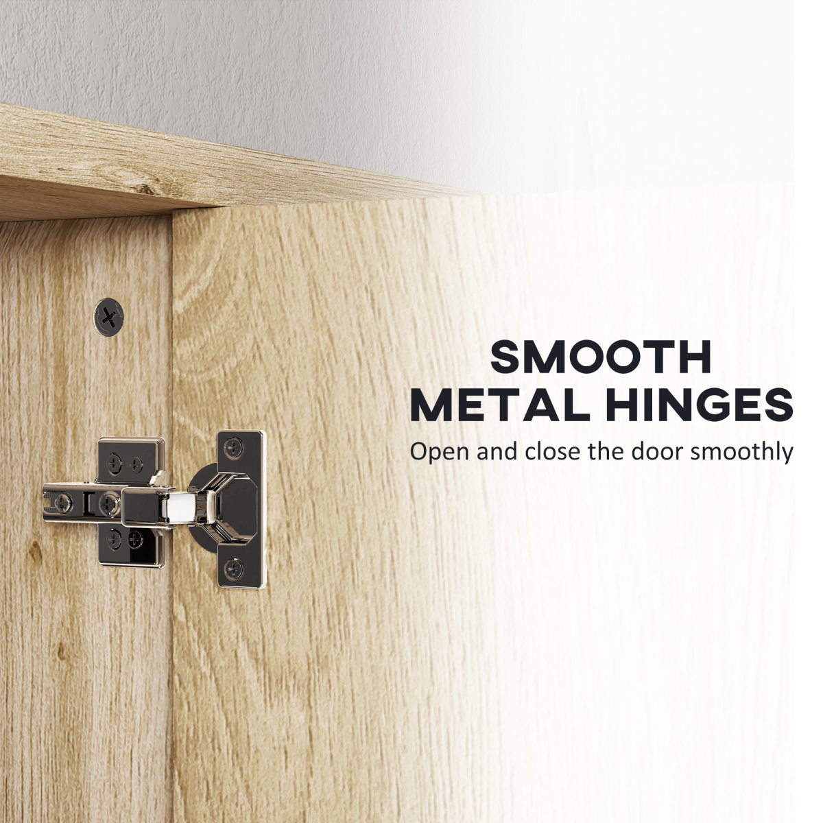 HOMCOM Bathroom Cabinet Wall Mounted Mirror Storage with Shelves Natural