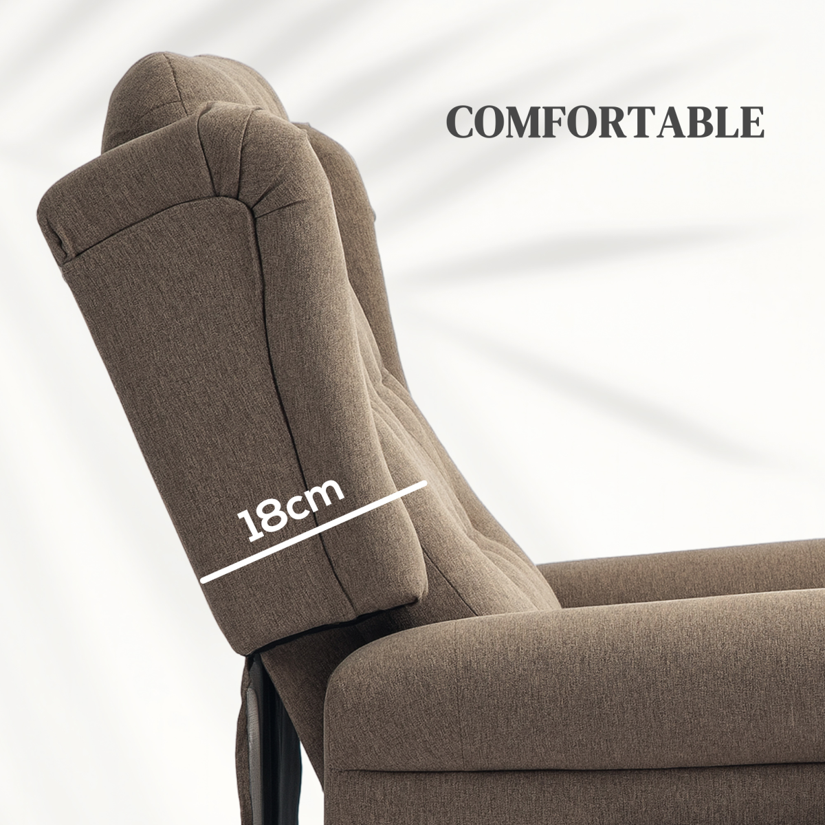 HOMCOM Power Lift Recliner Wingback Armchair 150° Recline Button Tufted Dark Brown