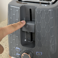 HOMCOM 1.7L Kettle & 2 Slice Toaster Set Fast Boil Honeycomb Grey UK