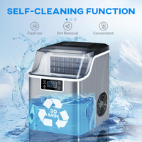 HOMCOM Countertop Ice Maker Machine, 20kg/24h, 3.2L LCD, Self-Clean, 20 Ice Cubes