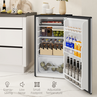 HOMCOM 91L Freestanding Under-Counter Mini Fridge w/ Salad Drawer, Silver