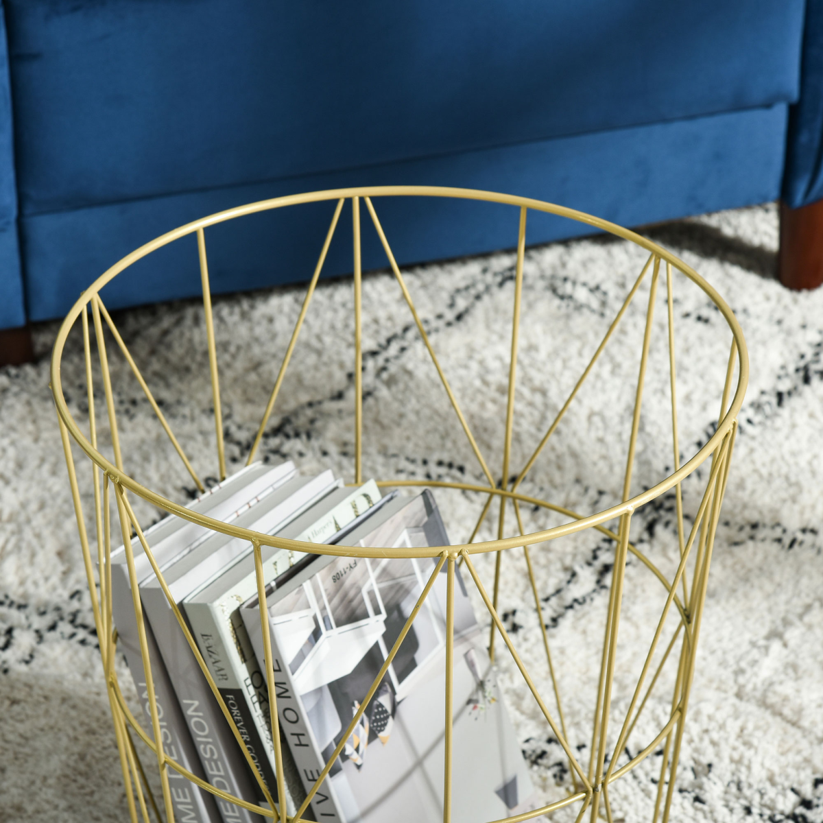 HOMCOM Set of 2 Nesting End Tables Side Tables with Basket Removable Top White