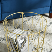 HOMCOM Set of 2 Nesting End Tables Side Tables with Basket Removable Top White
