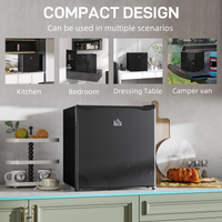 HOMCOM 46L Tabletop Mini Fridge with Chiller Box, Adjustable 0-8℃, Black