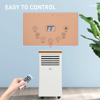 HOMCOM 9000BTU Portable Air Conditioner R290 4 Modes Timer LED Remote Wheels